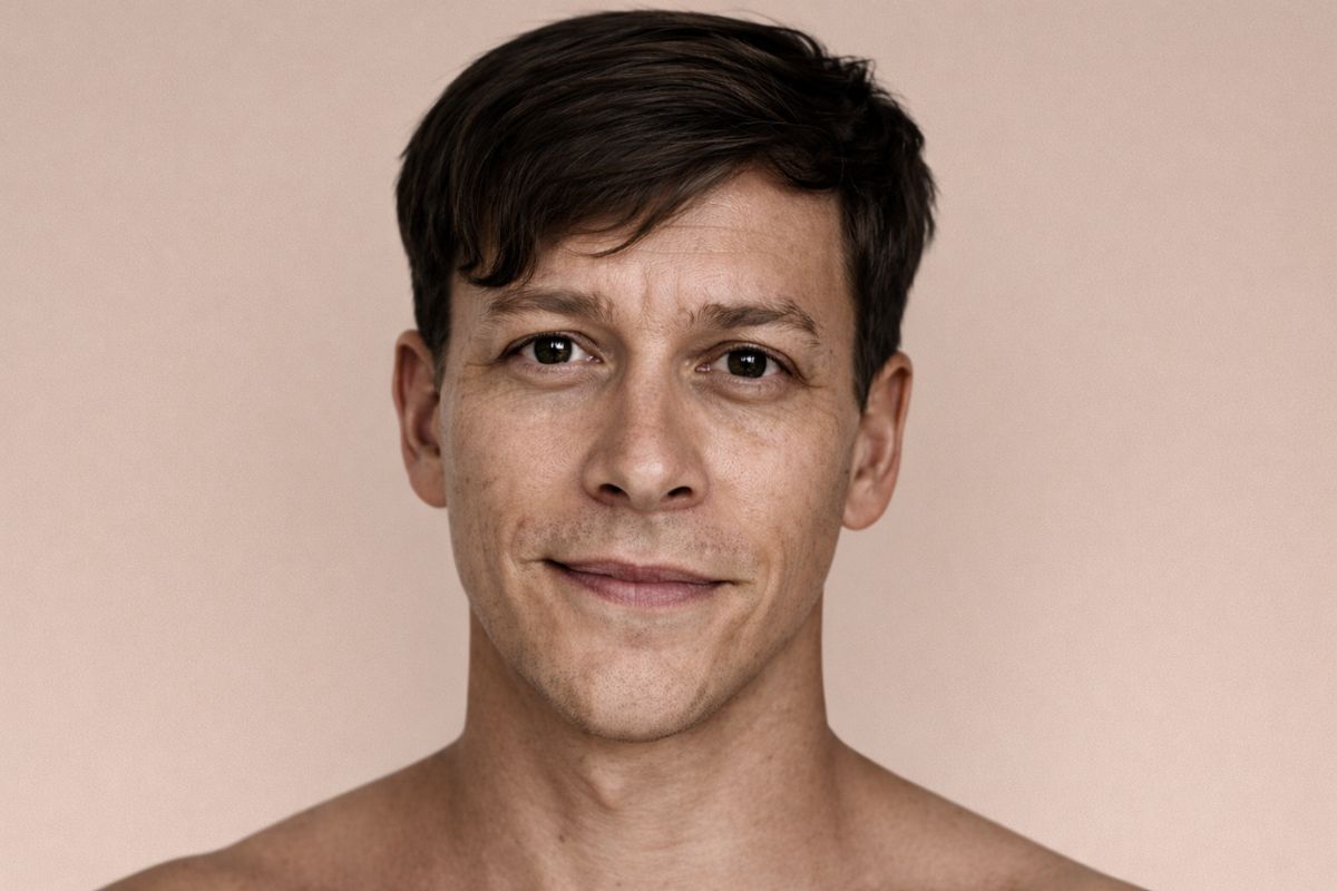 Pria dengan kulit kering yang mudah muncul kerutan