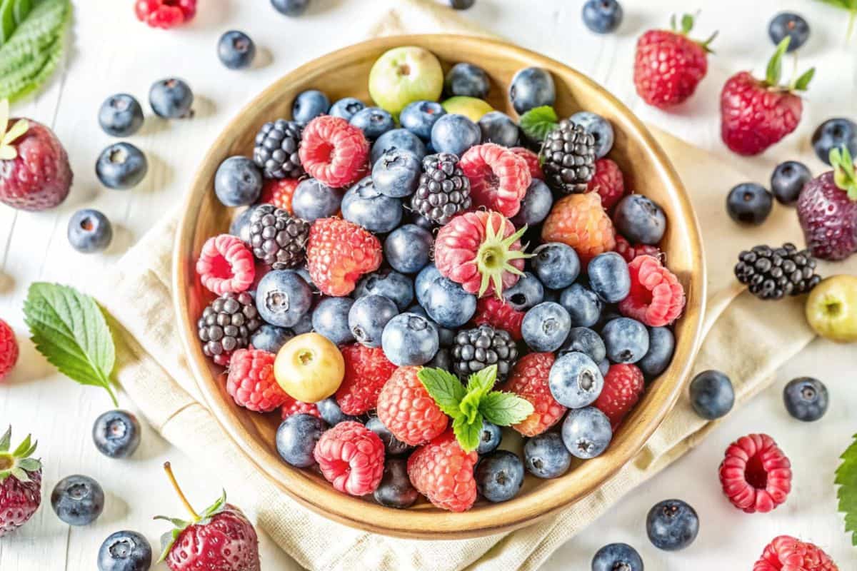 semangkuk berries segar